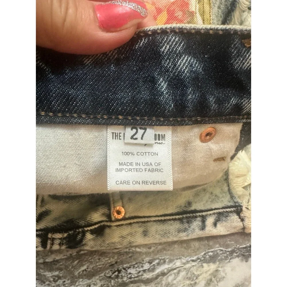 The Laundry Room Acid-Wash Distressed Jean Shorts - Black, White